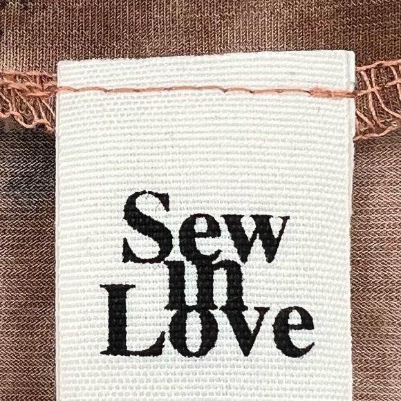 Sew In Love T-Shirt Dress Womens Black and Brown Bleach Dyed Long Sleeve V-Neck - Picture 8 of 9